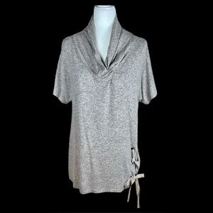 SIGNIFY COWL NECK RIBBON THREADED TUNIC WOMEN’s LARGE